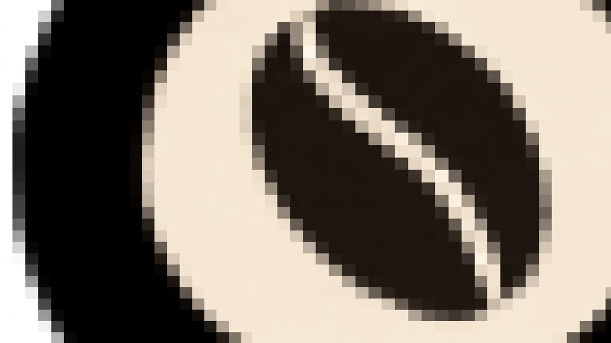 描摹前放大的 JPG Logo 边缘,能看到 JPEG 方块和发软的边
