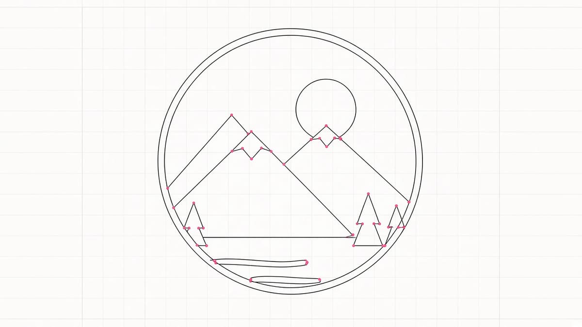 The exported DXF opened as a CAD toolpath: every shape a closed outline ready for laser cutting