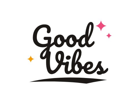 Sharp Good Vibes lettering at a larger size
